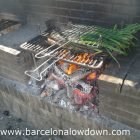 Calçots cooking on a barbecue near barcelona