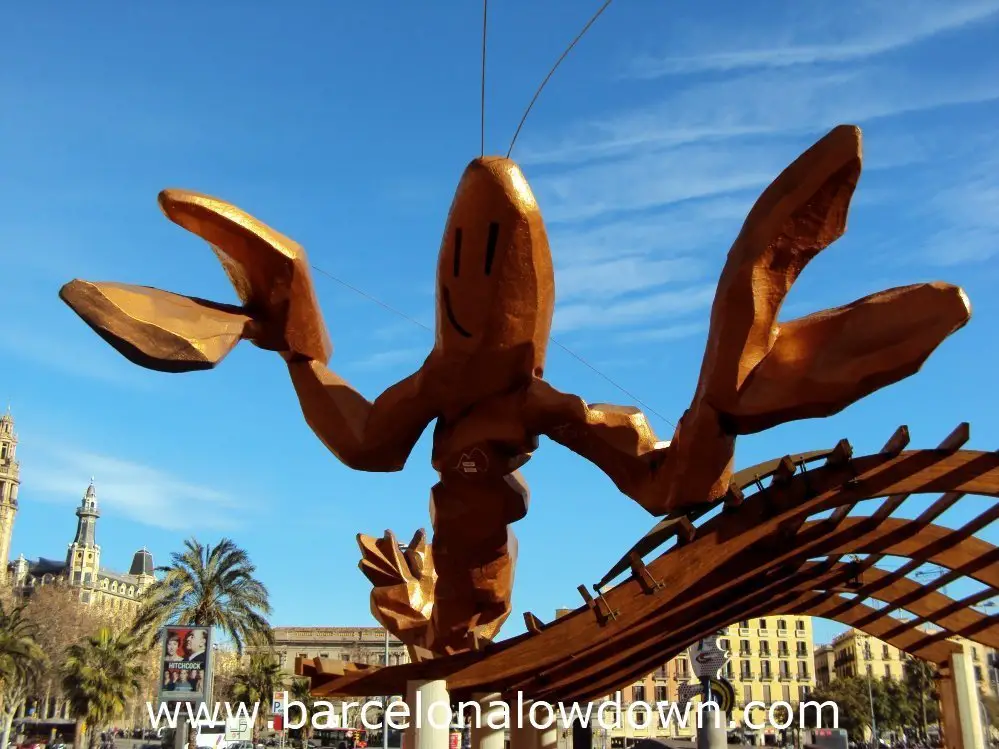 Gambrinus - The Funky lobster statue on Passeig Colom, Barcelona