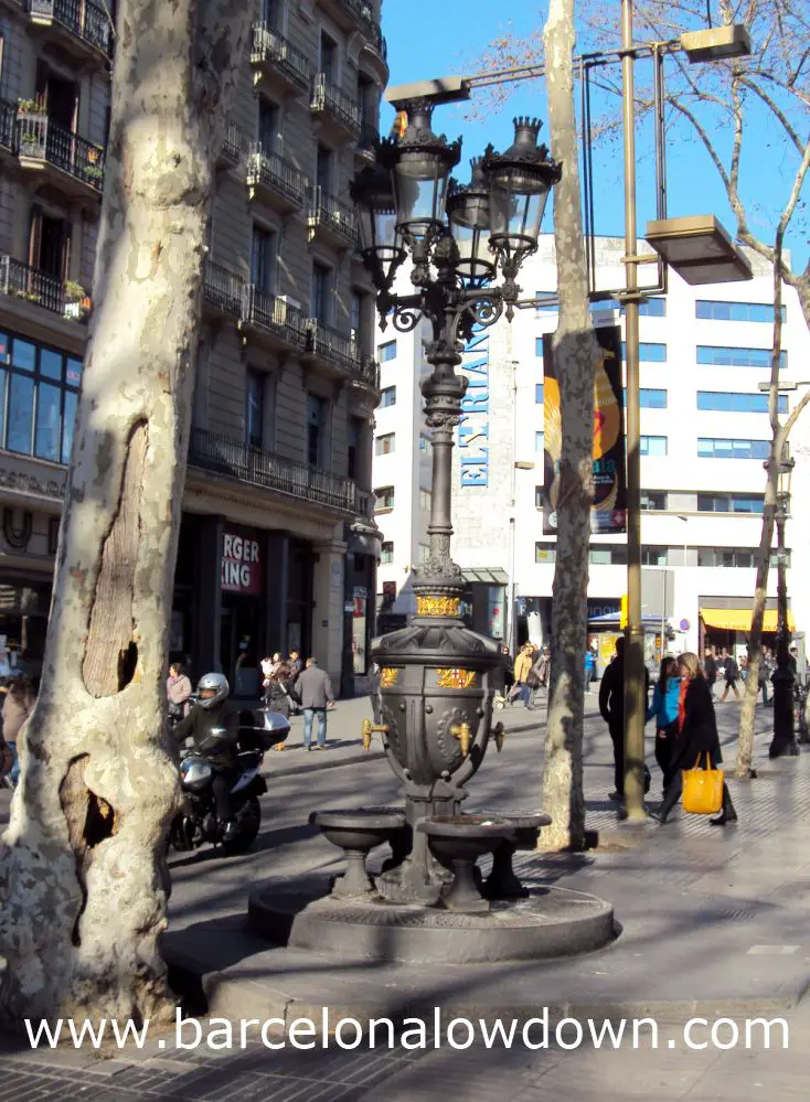 Close up of the canaletas fountain, Las Ramblas, Barcelona