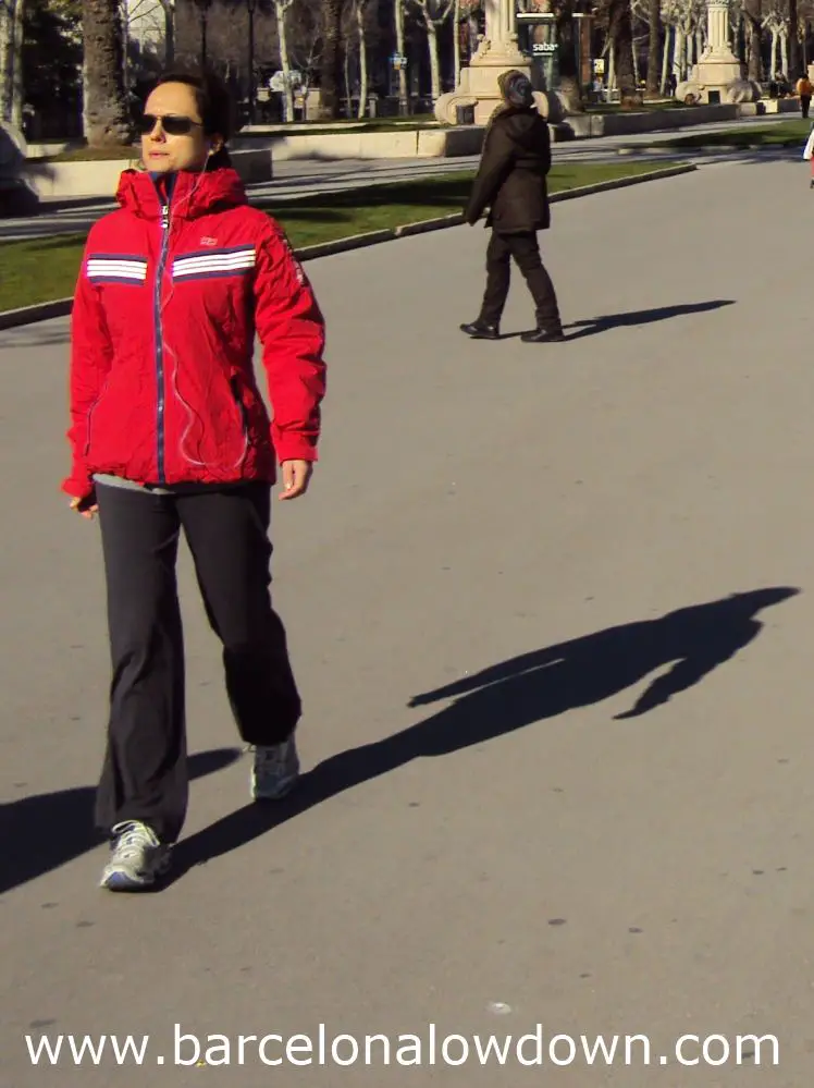 photo of a young woman showing what to wear in Barcelona in february