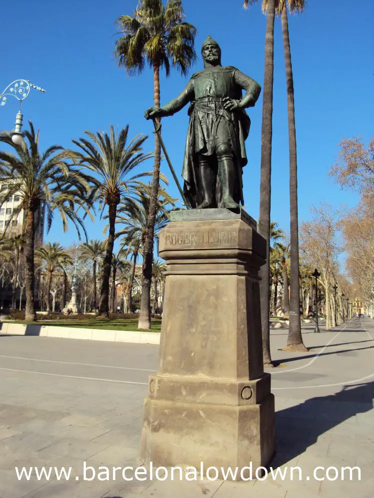 Roger de Llúria Monument near the Ciutadella Park Barcelona