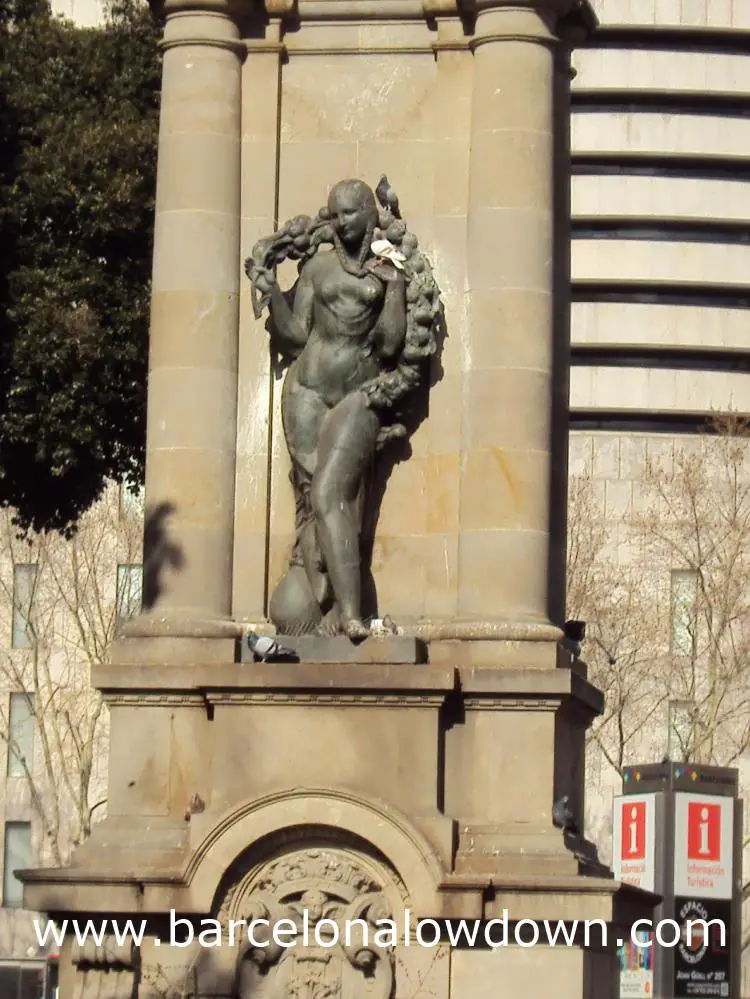 The Pomona statue, Plañça de Catalunya, Barcelona