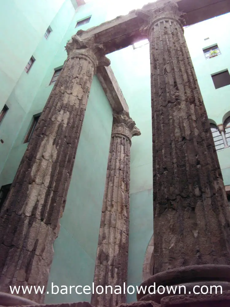Columns of the Roman Temple of Augustus in the Gothic Quarter, Barcelona