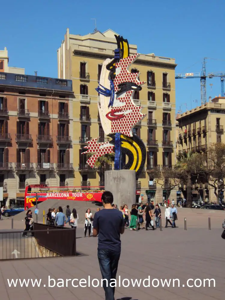 The Barcelonas Head statue by the old Port