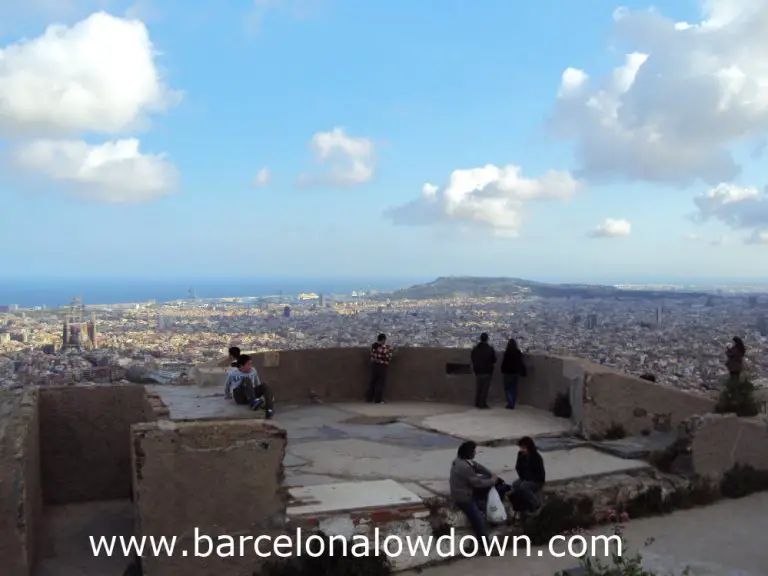Looking south from the gun emplacements you get great views of Montjuic and the Sagrada Familia