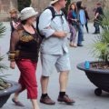 Tourists near Barcelona Cathedral May 2013