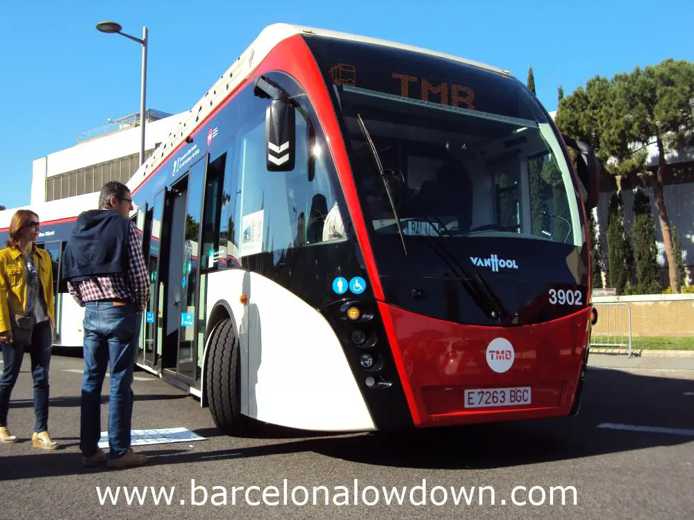 Super modern hybrid bus Barcelona