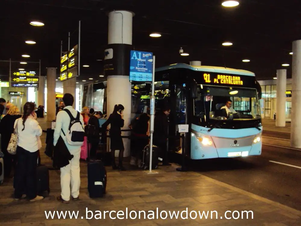 The Airport bus at Barcelona T1 terminal