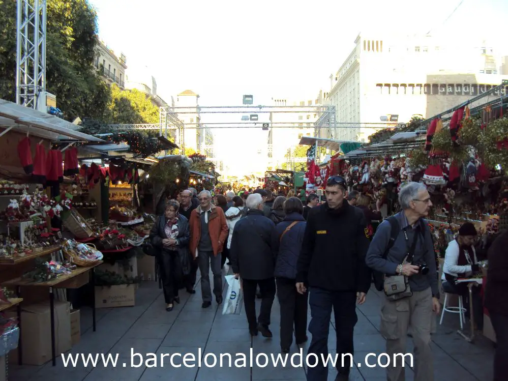 People shopping at a Christmas Market in Barcelona
