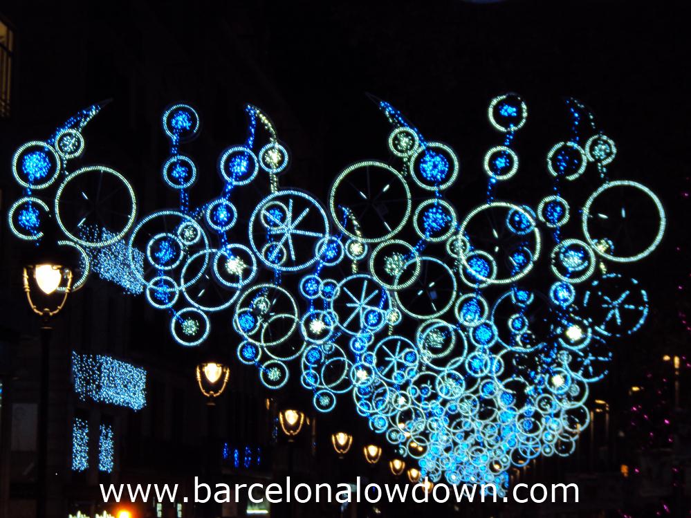 Christmas lights in Portal del Ángel central Barcelona