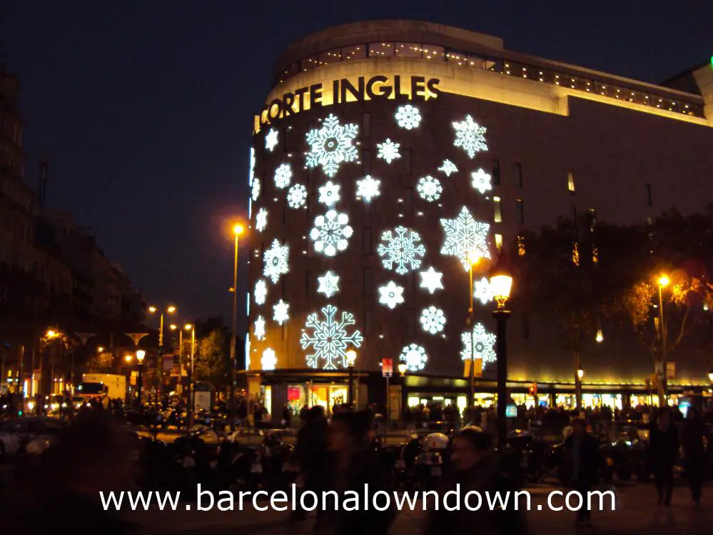 The Corte Ingles department store at Christmas