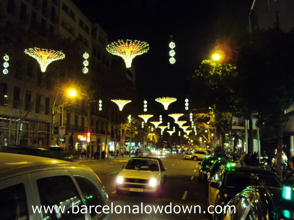 Christmas lights at Ronda de Sant Pere, Christmas 2013