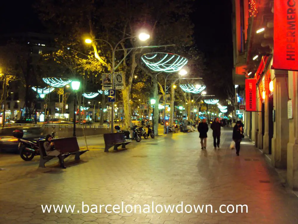 Christmas lights on Passeig de Gracia, Barcelona