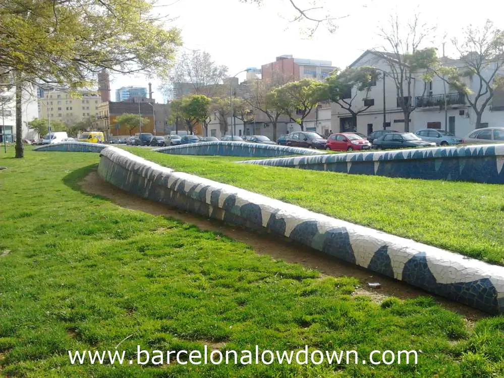 Ceramic wave sculpture in Gandhi Park Poblenou, Barcelona