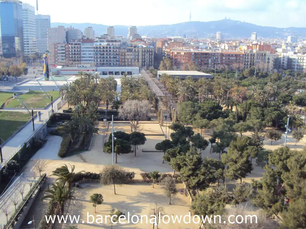 Joan Miró Park as seen from the roof terrace of the Las Arenas shopping centre