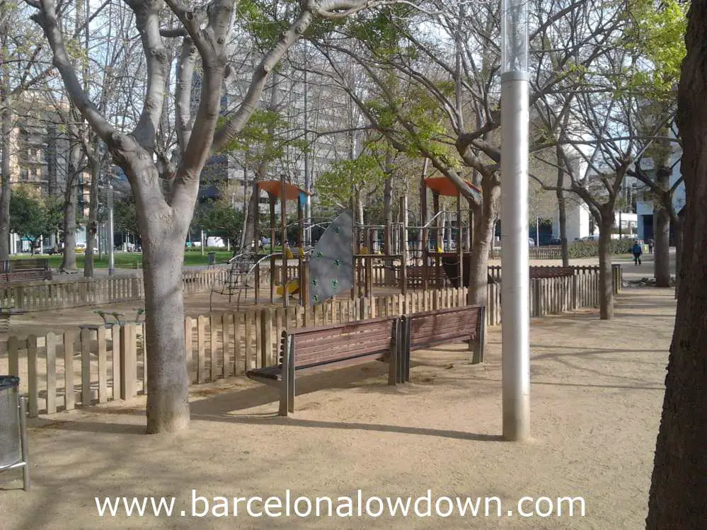 Climbing frames in Gandhi Garden, Barcelona