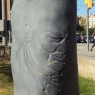 Churchill's face carving in Sarria Barcelona