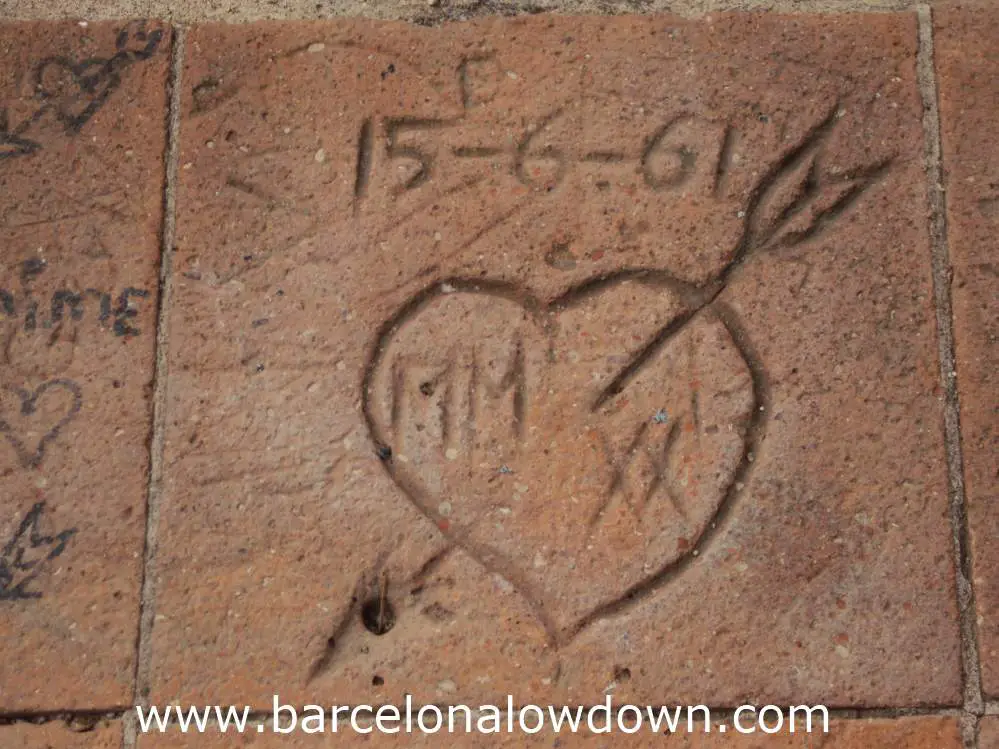 Lovers used to carve their initials in the tiles at Laribal Gardens Barcelona