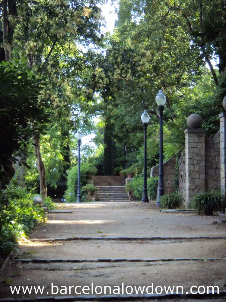 A shady path in the Laribalgardens, Montjuic Barcelona