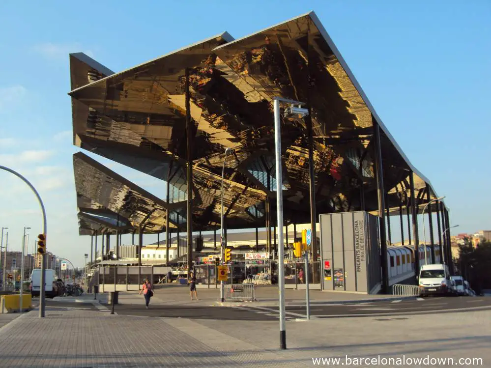 Encants Flea Market Barcelona as viewed from Av. Meridiana