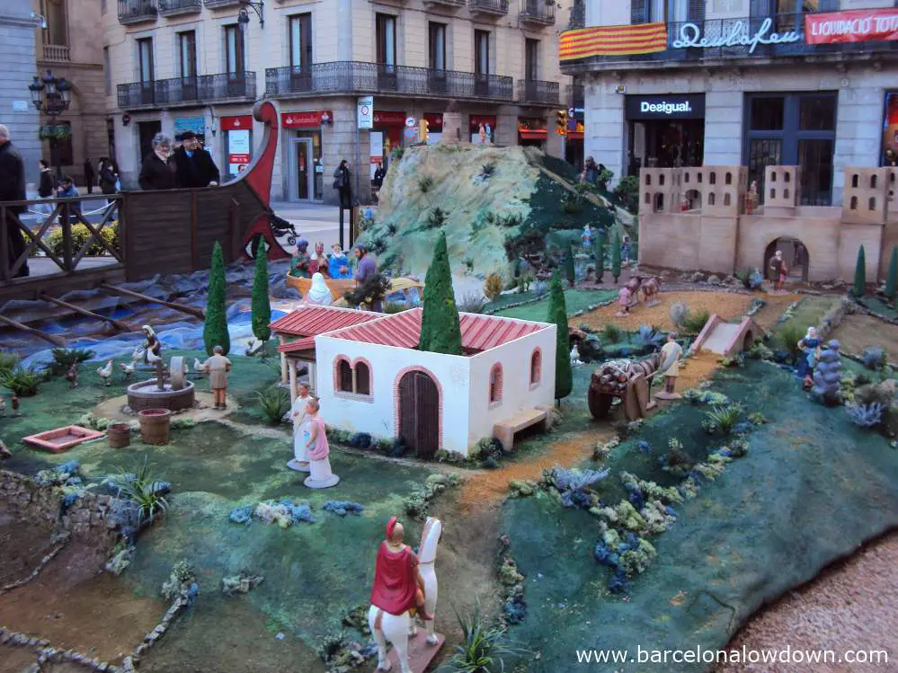 Giant Roman style crib representing Barcino