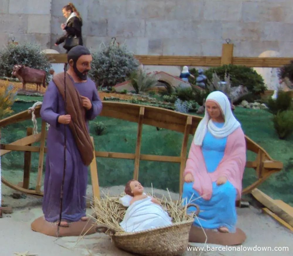A traditional nativity scene in Barcelona