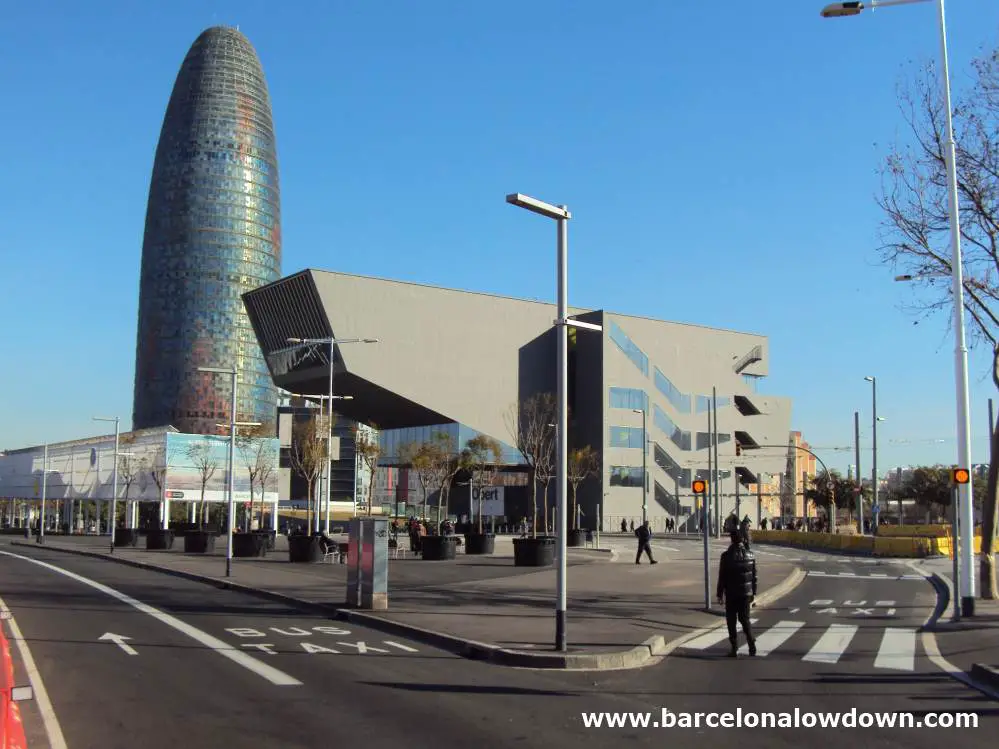 The Barcelona design museum is located in the hyper modern Disseny Hub building next tothe Agbar tower and the new Encants Vells flea market in the 22@ district of Barcelona