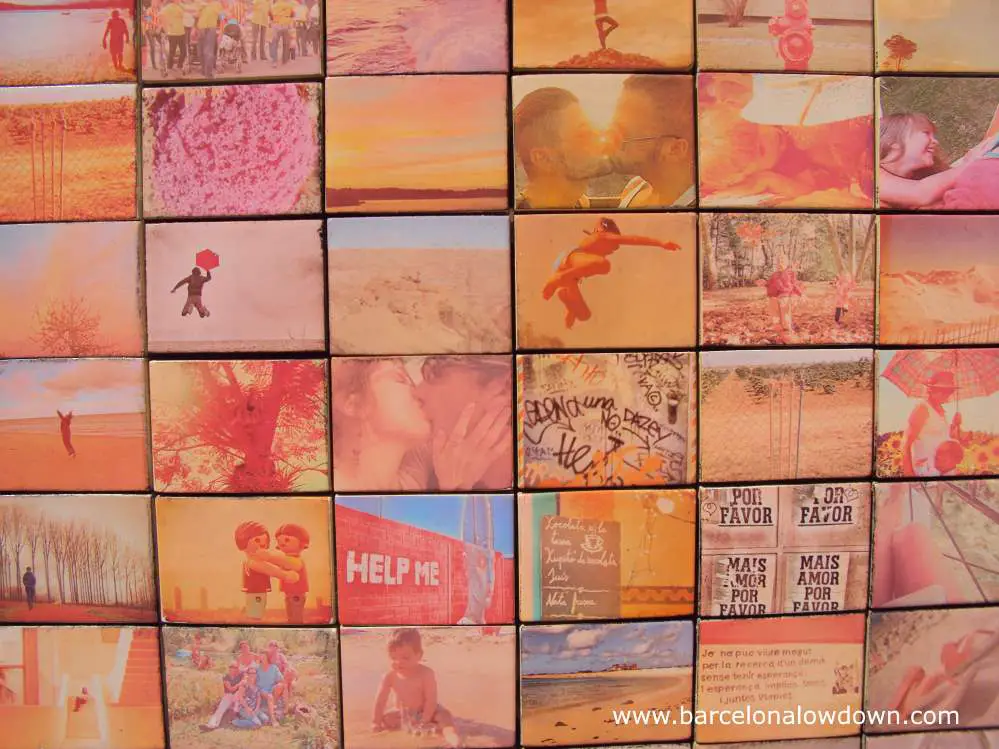 30 tiles with photos sent in by the residents of Barcelona. Each photo represents someones idea of a moment of freedom