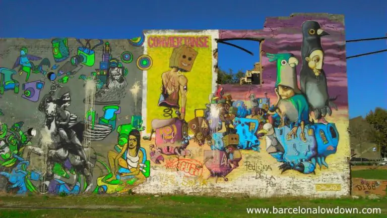 Colourful graffiti near Avenida Diagonal in the Poblenou neighbourhood of barcelona
