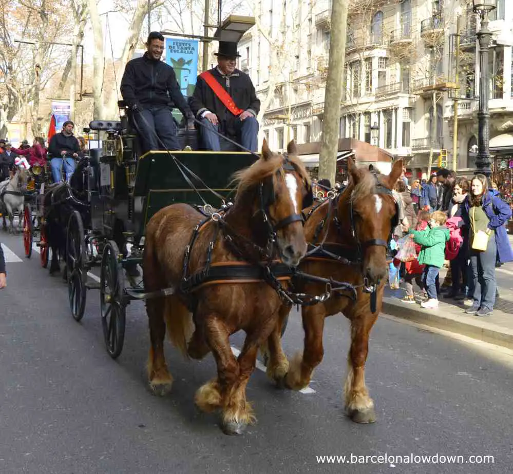 The anual Tres TombsHorse Parade Barcelona celebrating St Anthony's day
