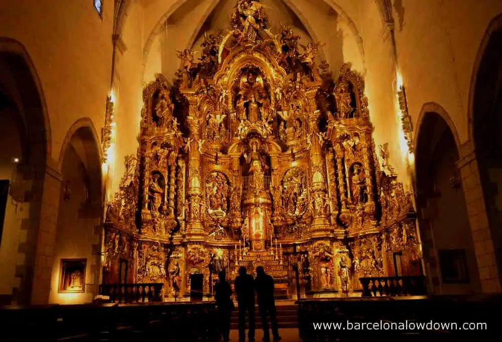 Large carved altar Santa Maria del Mar church Cadaques, Spain