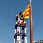 A castellers human tower in front of the Born Cultural Centre in Barcelona during the Diada de Catalunya celebrations 2016