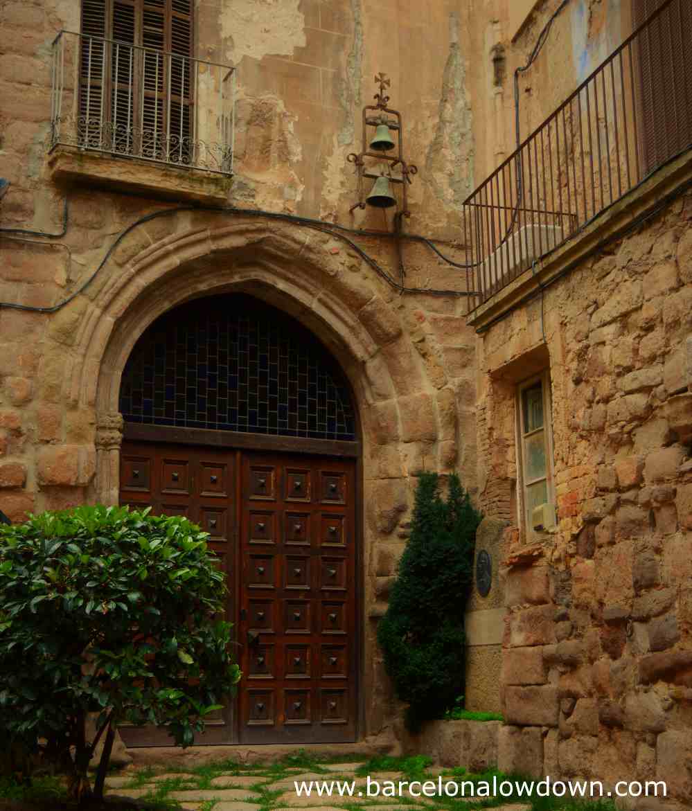 Entrance to the Chapel of Santa Eulaliain Cardona historic medieval town centre.