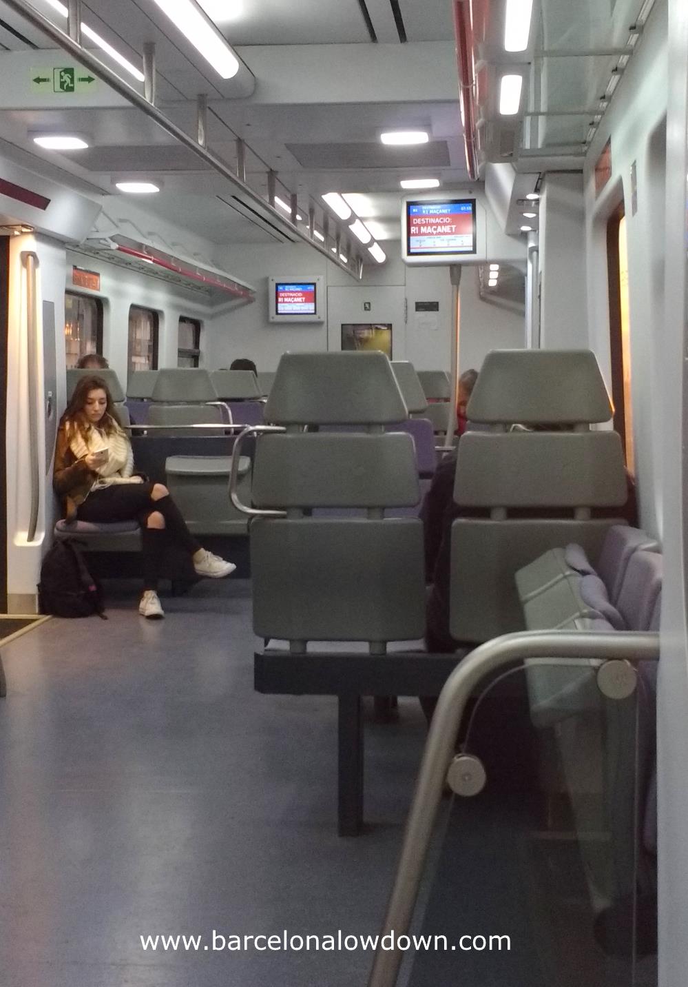 photo taken inside a Spanish train