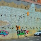25m long shark graffiti street art in Barcelona