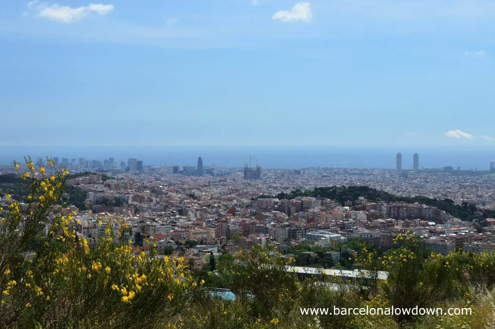 In this photo you can see a large part of Barcelona including the Sagrada Familia church, the Mapfre towers, the Torre Agbar and the Turo de la Rovira