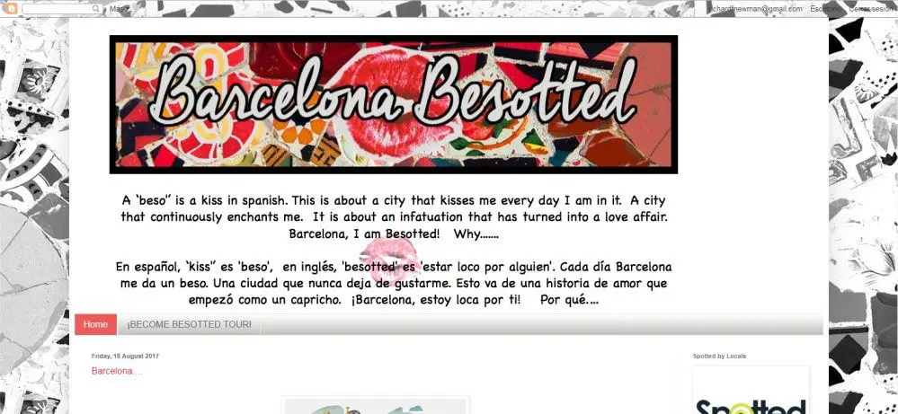 Screenshot from top Barcelona blog Barcelona Besotted