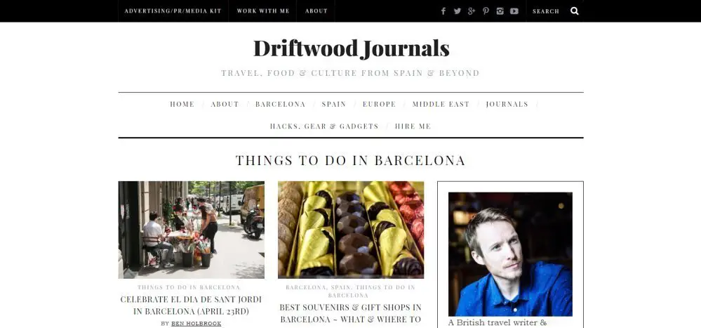 Screenshot from Driftwood Journals, one of my favourite Barcelona centric blogs