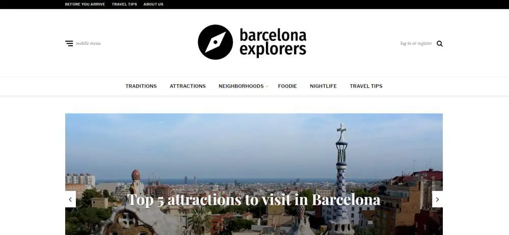 Homepage of the Barcelona Exploreres blog