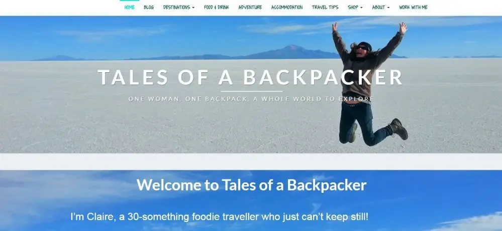 The homepage of tales of a backpacker aka tales of Barcelona