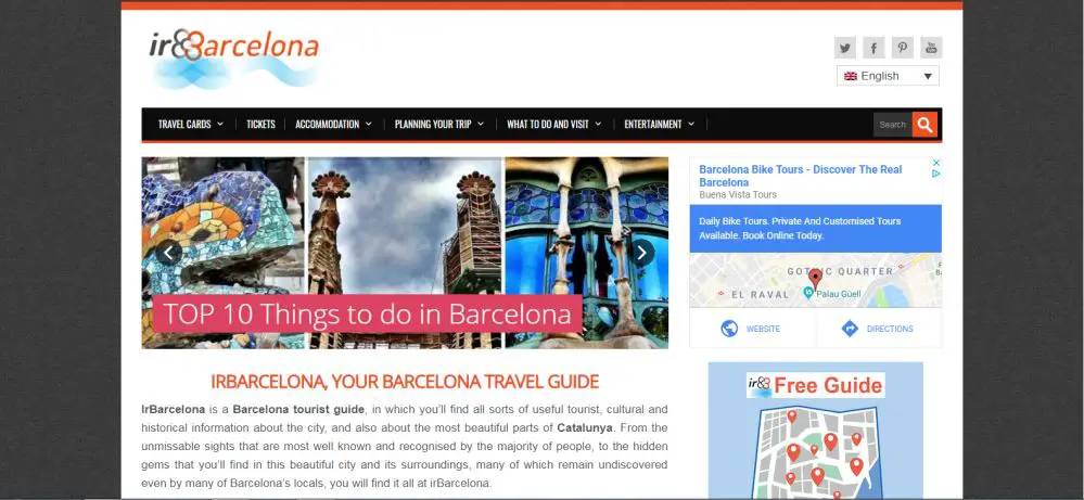 Screen capture from the English language version of the ir Barcelona blog