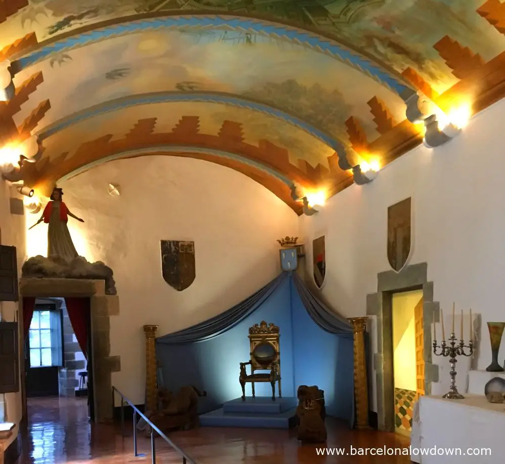 The throne room of Gala's Castle in Pubol Spain