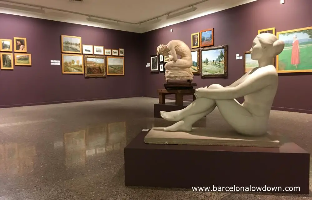 Statues and paintings in the Emporda museum in Figueras, Spain