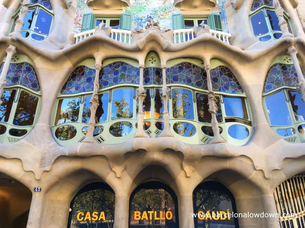 The façade of Casa Batlló one of the many modernista buildings in Barcelona