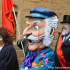 The Nose Man parade through the narrow streets of Barcelona's Gothic Quarter on New Years Eve