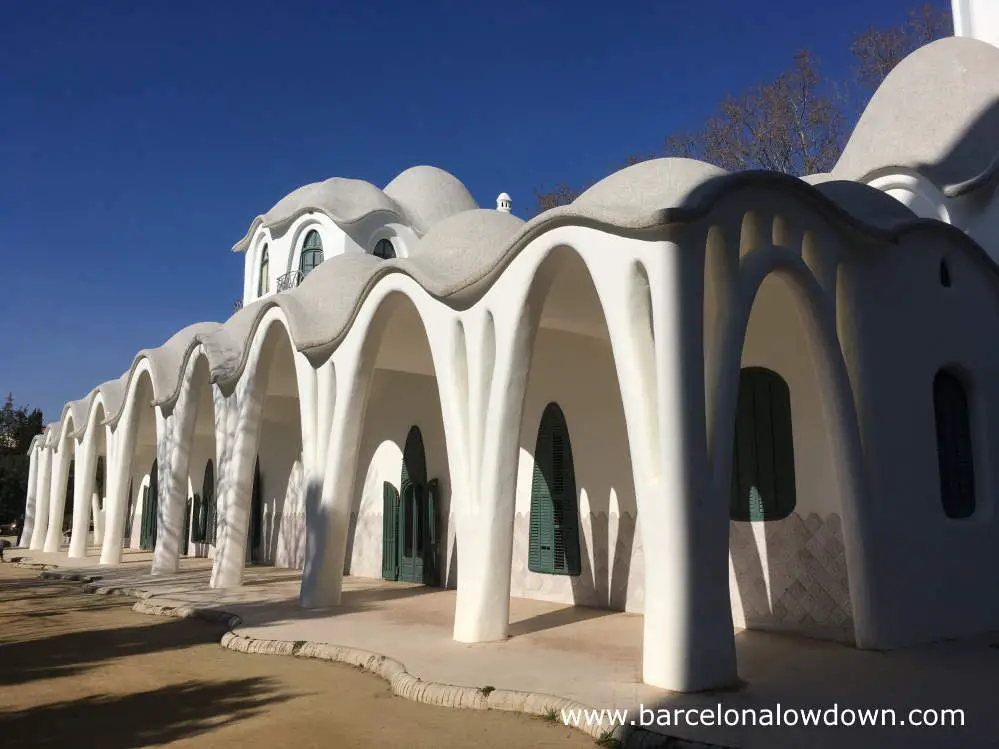 White arches of the Masia Freixa mansion in Terrassa Spain