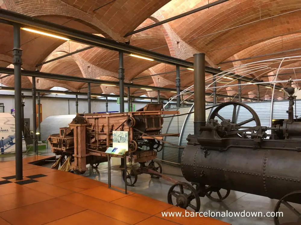 Traction engines on display at the National Museum of Science and Technology of Catalonia in Terrassa, near Barcelona, Spain