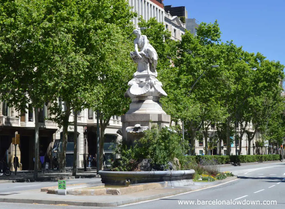 The Diana the Huntress fountain in Barcelona