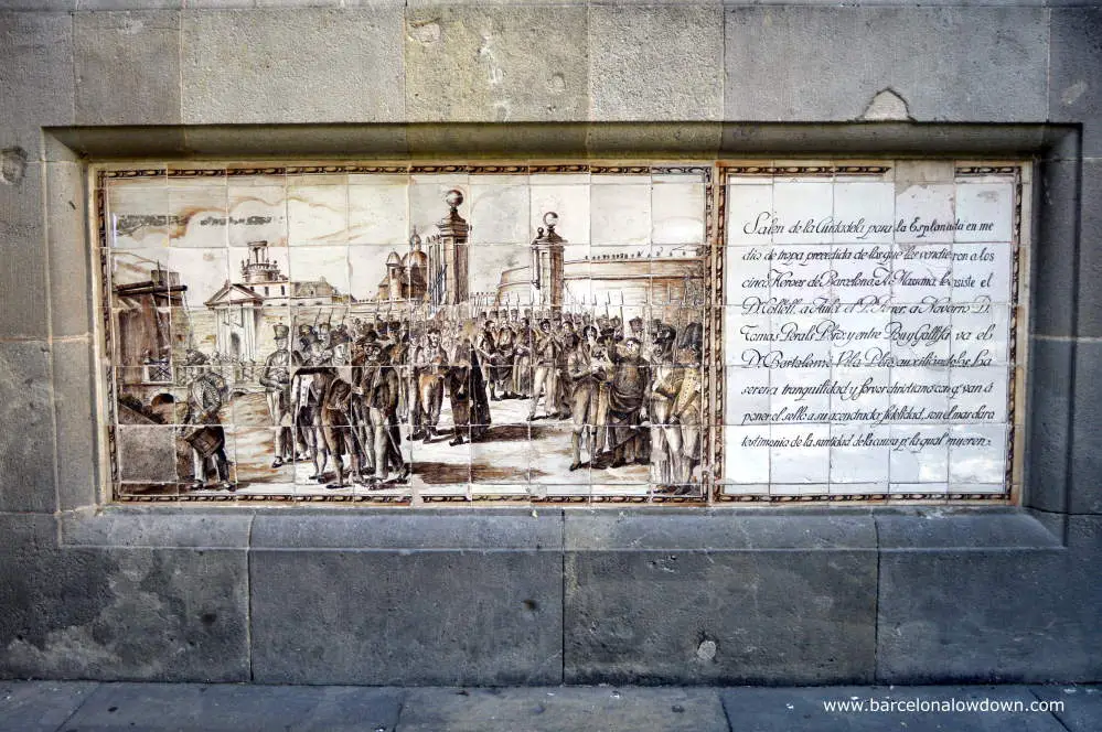 Painted tiles depicting the execution of the Martyrs of Independence in 1809