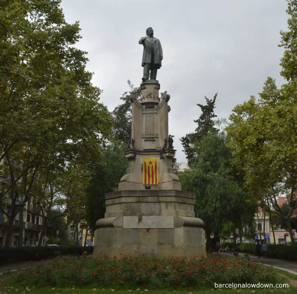 Monument to the Catalan composer and politicain Josep Anselm Clavé in Barcelona, Spain